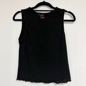 NWT Papermoon Pointelle Black Tank Top